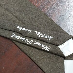 Mid Century Hand Painted Walter Drake Brown Polyester Tie